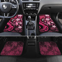 Personalised Memorial Breast Cancer Awareness Car Mats Plumeria Floral Tribal Pattern - Polynesian Pride