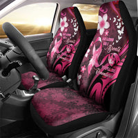 Memorial Breast Cancer Awareness Car Seat Cover Plumeria Floral Tribal Pattern - Polynesian Pride