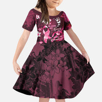 Personalised Memorial Breast Cancer Awareness Family Matching Off Shoulder Short Dress and Hawaiian Shirt Plumeria Floral Tribal Pattern - Polynesian Pride