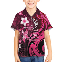 Personalised Memorial Breast Cancer Awareness Hawaiian Shirt Plumeria Floral Tribal Pattern LT05 - Polynesian Pride