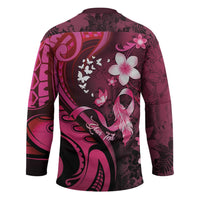 Personalised Memorial Breast Cancer Awareness Hockey Jersey Plumeria Floral Tribal Pattern LT05 - Polynesian Pride