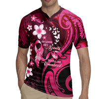 Personalised Memorial Breast Cancer Awareness Rugby Jersey Plumeria Floral Tribal Pattern LT05 - Polynesian Pride