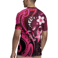 Personalised Memorial Breast Cancer Awareness Rugby Jersey Plumeria Floral Tribal Pattern LT05 - Polynesian Pride