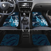 Hawaii Ukulele Car Mats Polynesian Pattern Mix Hibiscus Blue Version