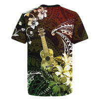 Hawaii Ukulele Rugby Jersey Polynesian Pattern Mix Hibiscus Reggae Version LT05 - Polynesian Pride