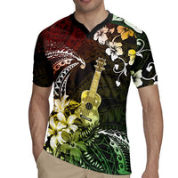 Hawaii Ukulele Rugby Jersey Polynesian Pattern Mix Hibiscus Reggae Version LT05 - Polynesian Pride
