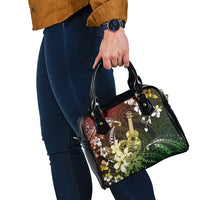 Hawaii Ukulele Shoulder Handbag Polynesian Pattern Mix Hibiscus Reggae Version