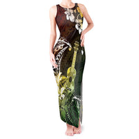Hawaii Ukulele Tank Maxi Dress Polynesian Pattern Mix Hibiscus Reggae Version LT05 Women Reggae - Polynesian Pride