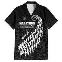 Custom New Zealand Marathon Family Matching Tank Maxi Dress and Hawaiian Shirt Maori Style LT05 Dad's Shirt - Short Sleeve Black - Polynesian Pride