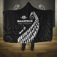 New Zealand Marathon Hooded Blanket Maori Style LT05 One Size Black - Polynesian Pride