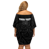 Custom New Zealand Marathon Off Shoulder Short Dress Maori Style LT05 - Polynesian Pride