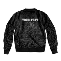 Custom New Zealand Marathon Sleeve Zip Bomber Jacket Maori Style LT05 - Polynesian Pride