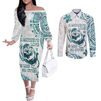 New Zealand Aotearoa Hari Ra Mama Couples Matching Off The Shoulder Long Sleeve Dress and Long Sleeve Button Shirt A Mother's Love Is Like No Otter