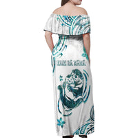 New Zealand Aotearoa Hari Ra Mama Family Matching Off Shoulder Maxi Dress and Hawaiian Shirt A Mother's Love Is Like No Otter