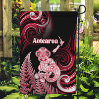 New Zealand Maori Taniwha Garden Flag Silver Fern Red Version LT05 Garden Flag Red - Polynesian Pride