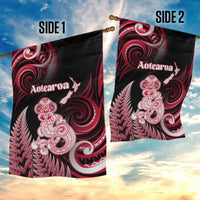 New Zealand Maori Taniwha Garden Flag Silver Fern Red Version LT05 - Polynesian Pride