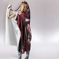 New Zealand Maori Taniwha Hooded Blanket Silver Fern Red Version LT05 - Polynesian Pride
