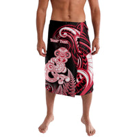 Personalised New Zealand Maori Taniwha Lavalava Silver Fern Red Version LT05 Red - Polynesian Pride