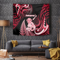 New Zealand Maori Taniwha Tapestry Silver Fern Red Version LT05 - Polynesian Pride