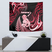 New Zealand Maori Taniwha Tapestry Silver Fern Red Version LT05 - Polynesian Pride
