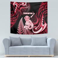 New Zealand Maori Taniwha Tapestry Silver Fern Red Version LT05 - Polynesian Pride