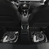Personalised New Zealand Maori Taniwha Car Mats Silver Fern Black Version LT05 Set 2pcs - Back Black - Polynesian Pride