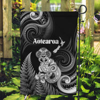 New Zealand Maori Taniwha Garden Flag Silver Fern Black Version LT05 Garden Flag Black - Polynesian Pride