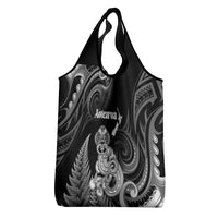 New Zealand Maori Taniwha Grocery Bag Silver Fern Black Version LT05 - Polynesian Pride