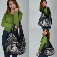 New Zealand Maori Taniwha Grocery Bag Silver Fern Black Version LT05 - Polynesian Pride