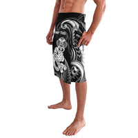 Personalised New Zealand Maori Taniwha Lavalava Silver Fern Black Version LT05 - Polynesian Pride