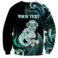 Personalised New Zealand Maori Taniwha Sweatshirt Silver Fern Paua Shell Version LT05 - Polynesian Pride