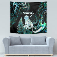New Zealand Maori Taniwha Tapestry Silver Fern Paua Shell Version LT05 - Polynesian Pride