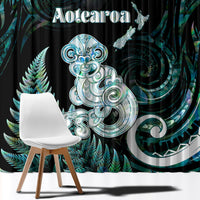 New Zealand Maori Taniwha Window Curtain Silver Fern Paua Shell Version LT05 - Polynesian Pride