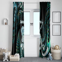 New Zealand Maori Taniwha Window Curtain Silver Fern Paua Shell Version LT05 - Polynesian Pride