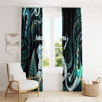 New Zealand Maori Taniwha Window Curtain Silver Fern Paua Shell Version LT05 - Polynesian Pride