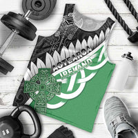 New Zealand And Ireland Rugby Custom Men Tank Top Silver Fern With Celtic Cross