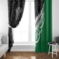 New Zealand And Ireland Rugby Window Curtain Silver Fern With Celtic Cross