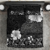 Hawaii Hibiscus With Black Polynesian Pattern Bedding Set LT05 Black - Polynesian Pride