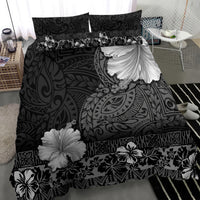 Hawaii Hibiscus With Black Polynesian Pattern Bedding Set LT05 - Polynesian Pride