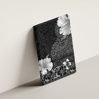 Hawaii Hibiscus With Black Polynesian Pattern Canvas Wall Art LT05 - Polynesian Pride