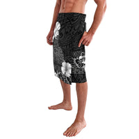 Hawaii Hibiscus With Black Polynesian Pattern Lavalava LT05 - Polynesian Pride