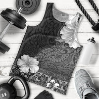 Hawaii Hibiscus With Black Polynesian Pattern Men Tank Top LT05 - Polynesian Pride