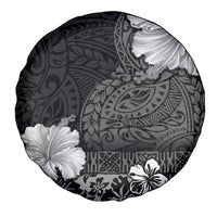 Hawaii Hibiscus With Black Polynesian Pattern Spare Tire Cover LT05 - Polynesian Pride