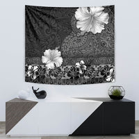 Hawaii Hibiscus With Black Polynesian Pattern Tapestry LT05 - Polynesian Pride