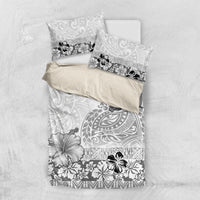Hawaii Hibiscus With White Polynesian Pattern Bedding Set LT05 US Twin 172cm x 218cm White - Polynesian Pride