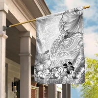 Hawaii Hibiscus With White Polynesian Pattern Garden Flag LT05 House Flag White - Polynesian Pride
