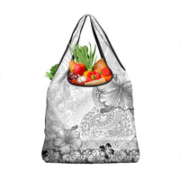 Hawaii Hibiscus With White Polynesian Pattern Grocery Bag LT05 1-pack One Size White - Polynesian Pride