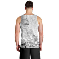 Hawaii Hibiscus With White Polynesian Pattern Men Tank Top LT05 - Polynesian Pride
