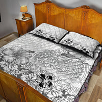 Hawaii Hibiscus With White Polynesian Pattern Quilt Bed Set LT05 - Polynesian Pride