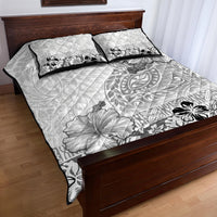 Hawaii Hibiscus With White Polynesian Pattern Quilt Bed Set LT05 - Polynesian Pride